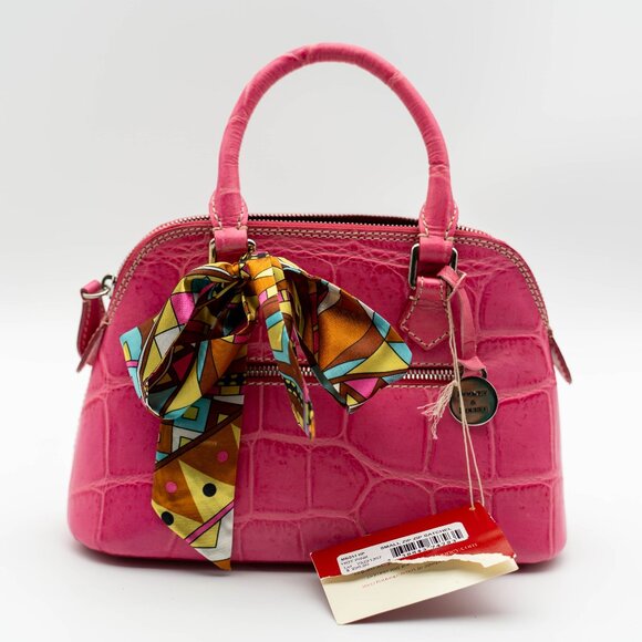 NWT Doony & Bourke Rare Hot Pink Exclusive Exotic Croc Small Cross Body Bag - Picture 5 of 7